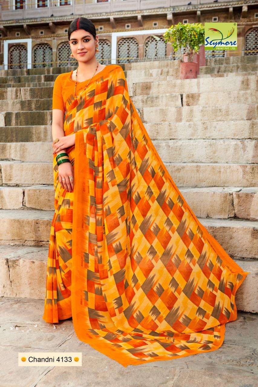 CHANDNI VOL-19 BY SEYMORE INDIAN TRADITIONAL WEAR COLLECTION BEAUTIFUL STYLISH FANCY COLORFUL PARTY WEAR & OCCASIONAL WEAR GEORGETTE PRINT SAREES AT WHOLESALE PRICE
