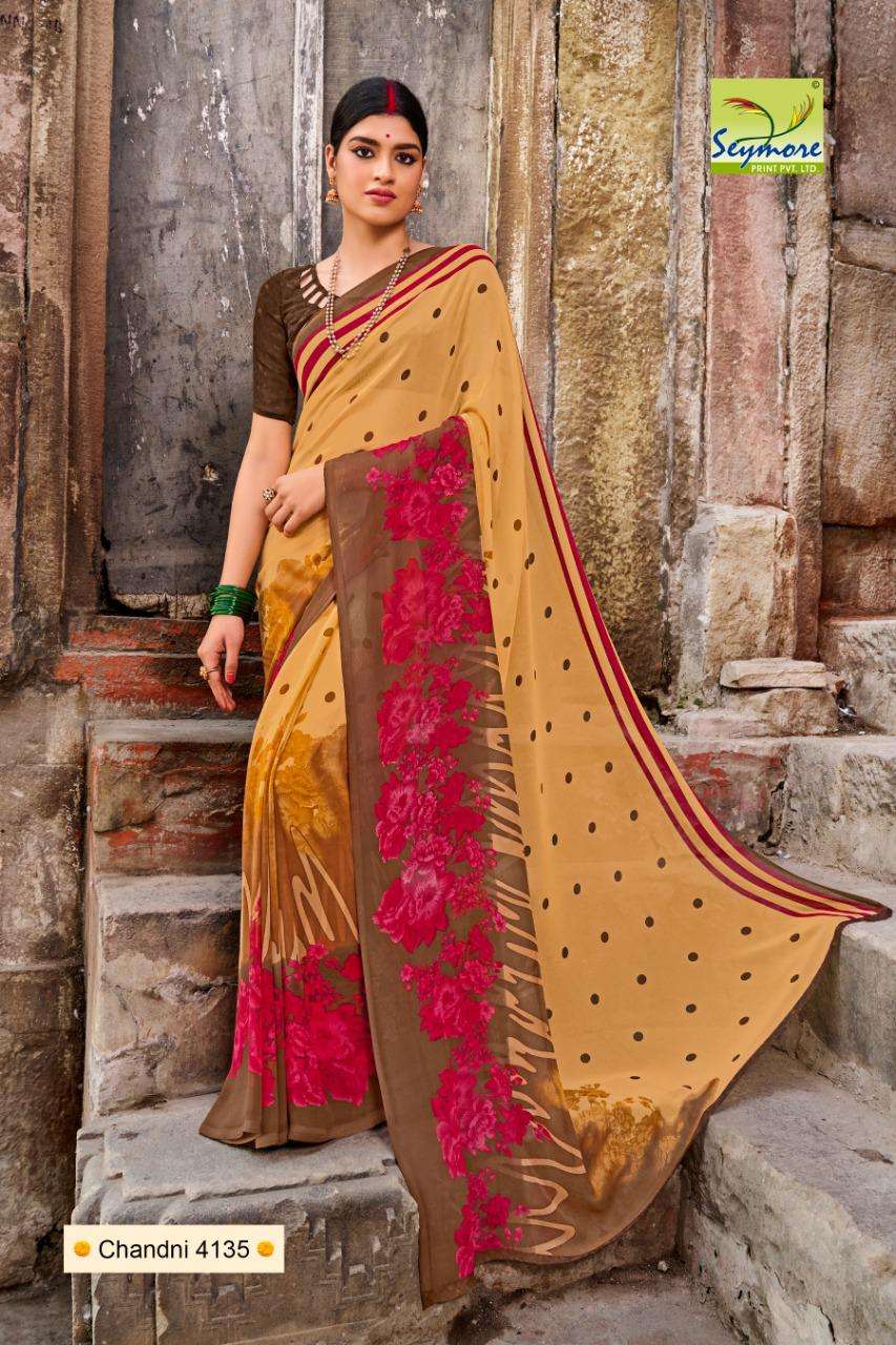CHANDNI VOL-19 BY SEYMORE INDIAN TRADITIONAL WEAR COLLECTION BEAUTIFUL STYLISH FANCY COLORFUL PARTY WEAR & OCCASIONAL WEAR GEORGETTE PRINT SAREES AT WHOLESALE PRICE