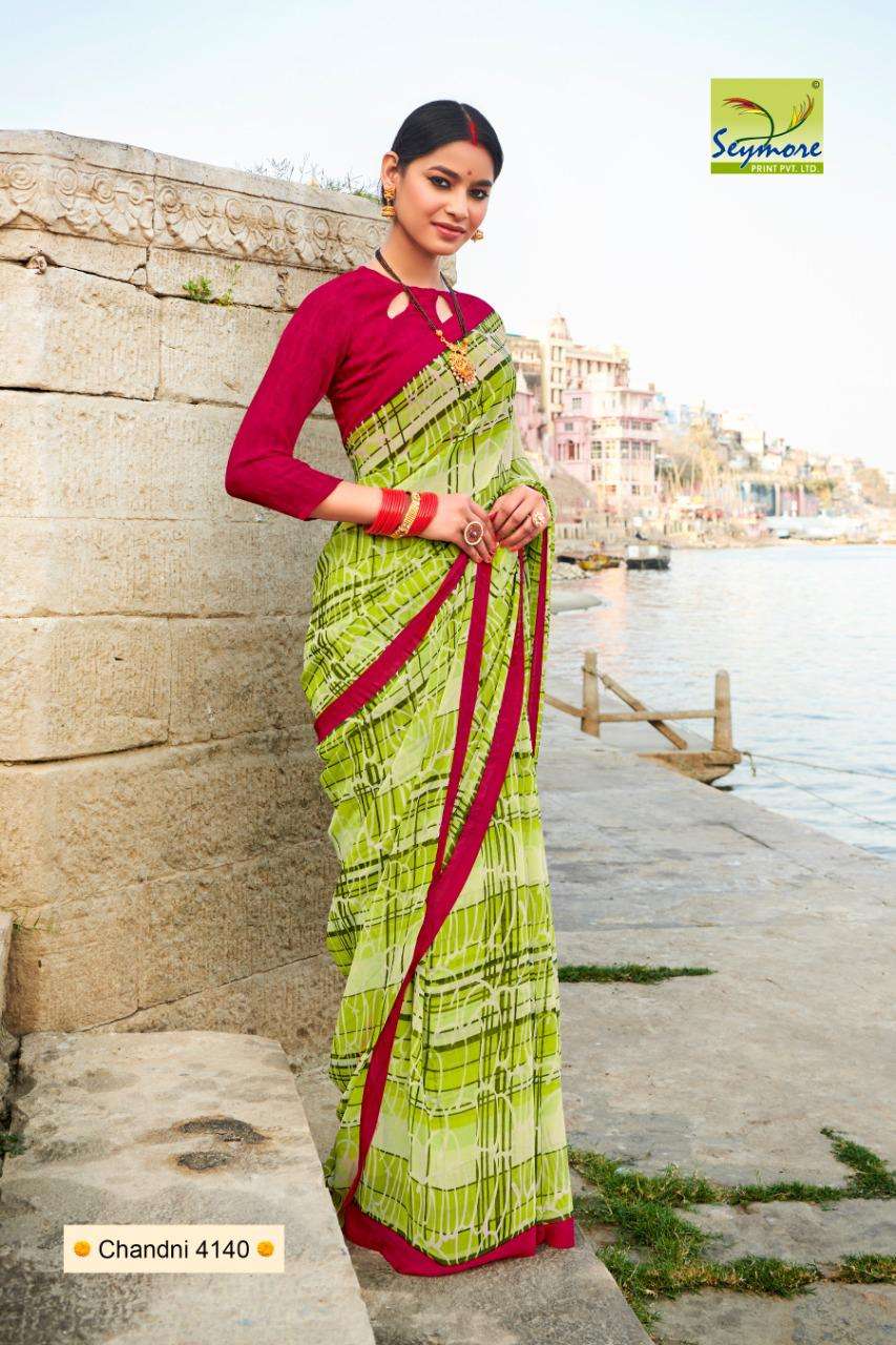 CHANDNI VOL-19 BY SEYMORE INDIAN TRADITIONAL WEAR COLLECTION BEAUTIFUL STYLISH FANCY COLORFUL PARTY WEAR & OCCASIONAL WEAR GEORGETTE PRINT SAREES AT WHOLESALE PRICE