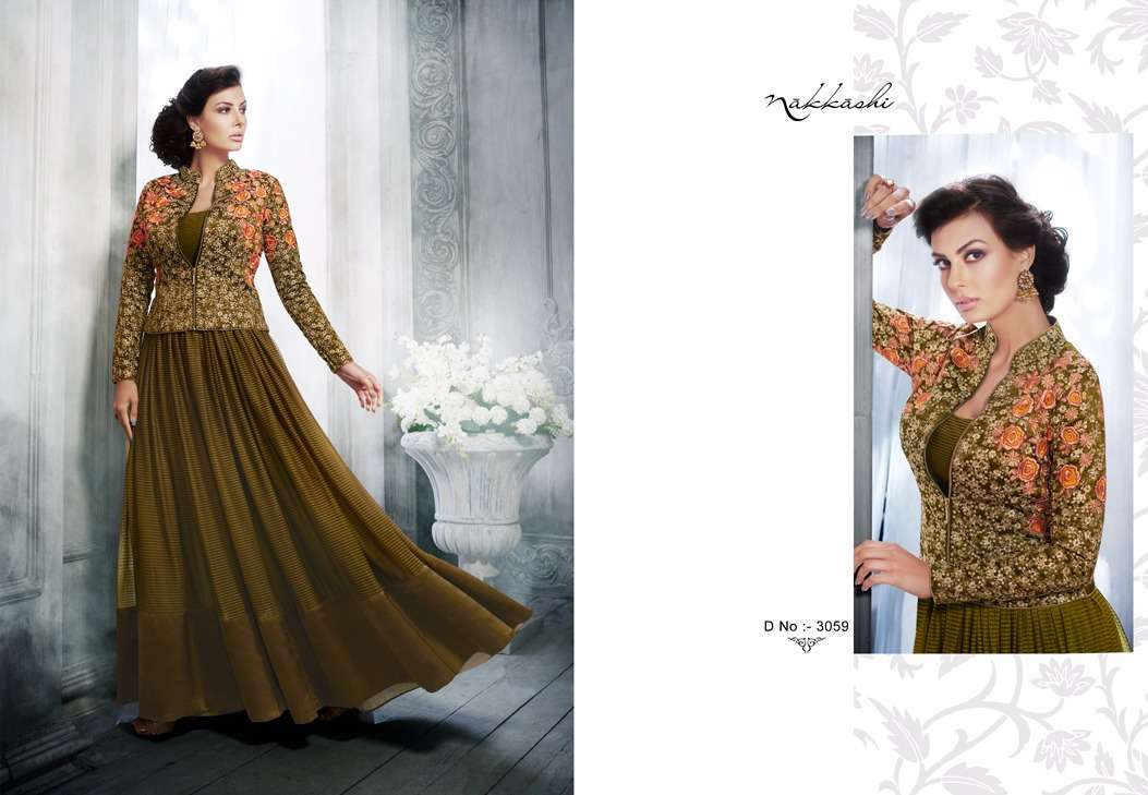 Embellish By Nakkashi 3056 To 3061 Indian Designer Beautiful Colorful Wedding Collection Party Wear & Occasional Wear Net/ Silk/ Georgette Embroidered Dresses At Wholesale Price