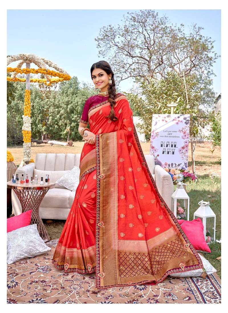 SAGAI BY LIFESTYLE 73241 TO 73246 SERIES INDIAN TRADITIONAL WEAR COLLECTION BEAUTIFUL STYLISH FANCY COLORFUL PARTY WEAR & OCCASIONAL WEAR NYLON SAREES AT WHOLESALE PRICE