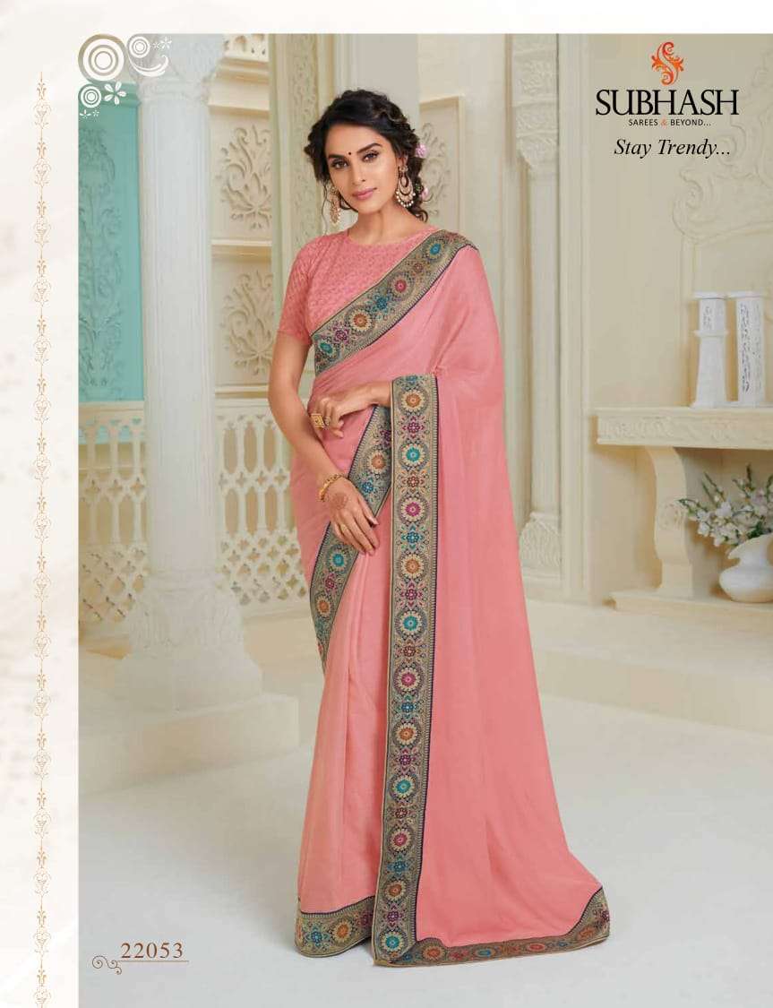 MANJARI BY SUBHASH SAREES 22051 TO 22062 SERIES INDIAN TRADITIONAL WEAR COLLECTION BEAUTIFUL STYLISH FANCY COLORFUL PARTY WEAR & OCCASIONAL WEAR FANCY SAREES AT WHOLESALE PRICE