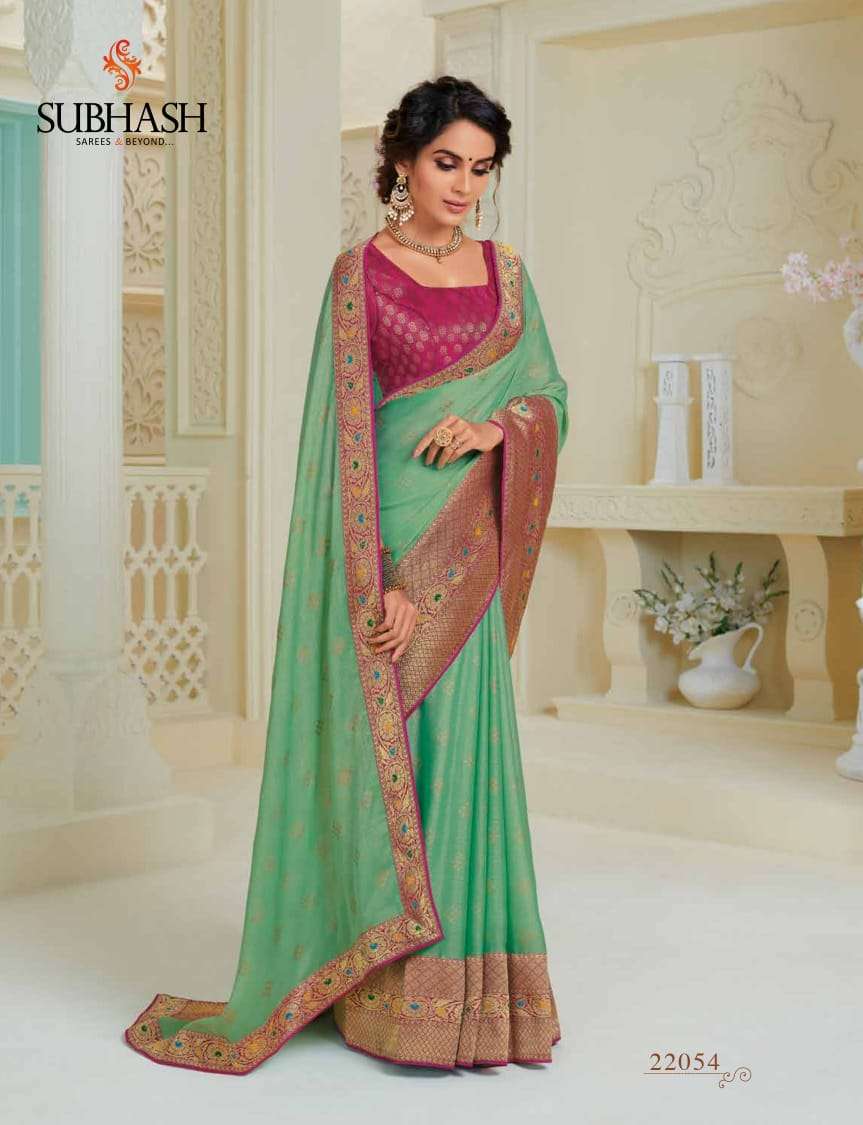 MANJARI BY SUBHASH SAREES 22051 TO 22062 SERIES INDIAN TRADITIONAL WEAR COLLECTION BEAUTIFUL STYLISH FANCY COLORFUL PARTY WEAR & OCCASIONAL WEAR FANCY SAREES AT WHOLESALE PRICE