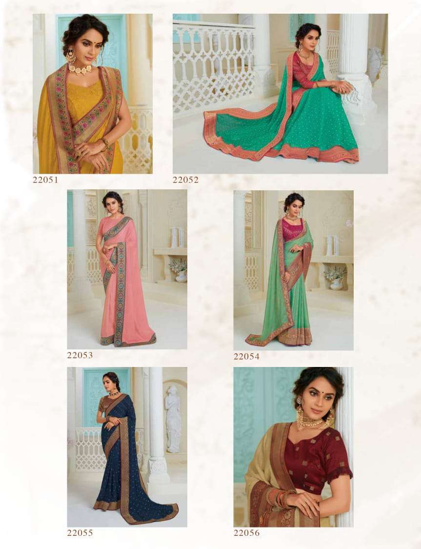 MANJARI BY SUBHASH SAREES 22051 TO 22062 SERIES INDIAN TRADITIONAL WEAR COLLECTION BEAUTIFUL STYLISH FANCY COLORFUL PARTY WEAR & OCCASIONAL WEAR FANCY SAREES AT WHOLESALE PRICE