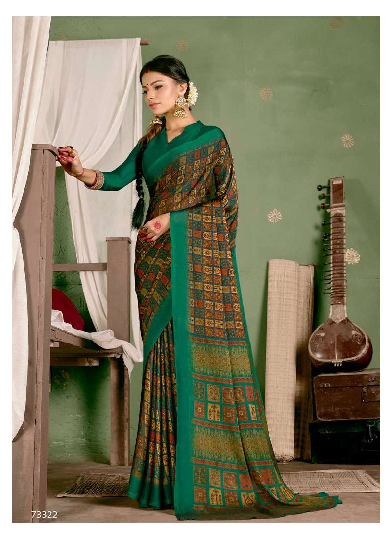 PANKHUDI VOL-25 BY ANTRA 73321TO 73330 SERIES INDIAN TRADITIONAL WEAR COLLECTION BEAUTIFUL STYLISH FANCY COLORFUL PARTY WEAR & OCCASIONAL WEAR BLACK RANGOLI SAREES AT WHOLESALE PRICE