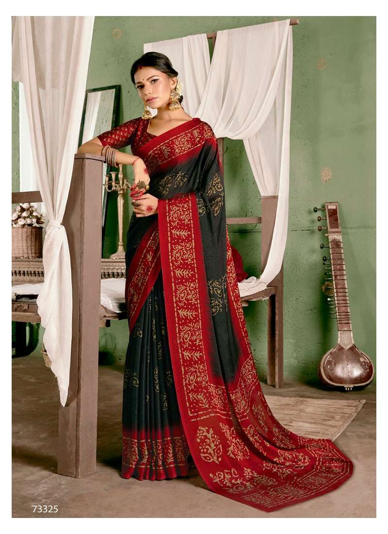 PANKHUDI VOL-25 BY ANTRA 73321TO 73330 SERIES INDIAN TRADITIONAL WEAR COLLECTION BEAUTIFUL STYLISH FANCY COLORFUL PARTY WEAR & OCCASIONAL WEAR BLACK RANGOLI SAREES AT WHOLESALE PRICE