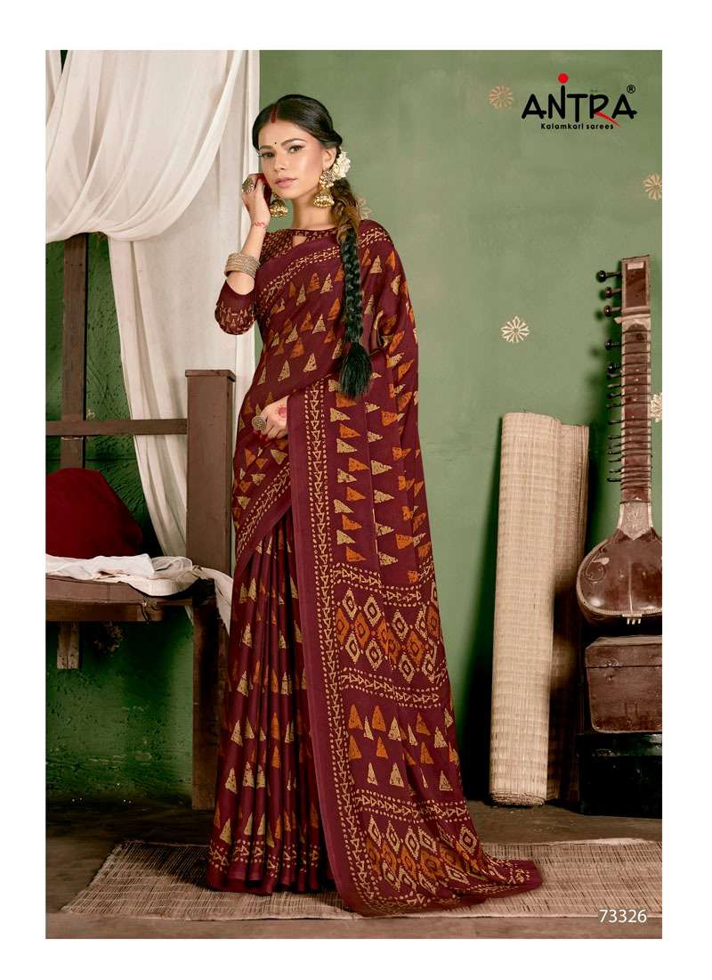 PANKHUDI VOL-25 BY ANTRA 73321TO 73330 SERIES INDIAN TRADITIONAL WEAR COLLECTION BEAUTIFUL STYLISH FANCY COLORFUL PARTY WEAR & OCCASIONAL WEAR BLACK RANGOLI SAREES AT WHOLESALE PRICE