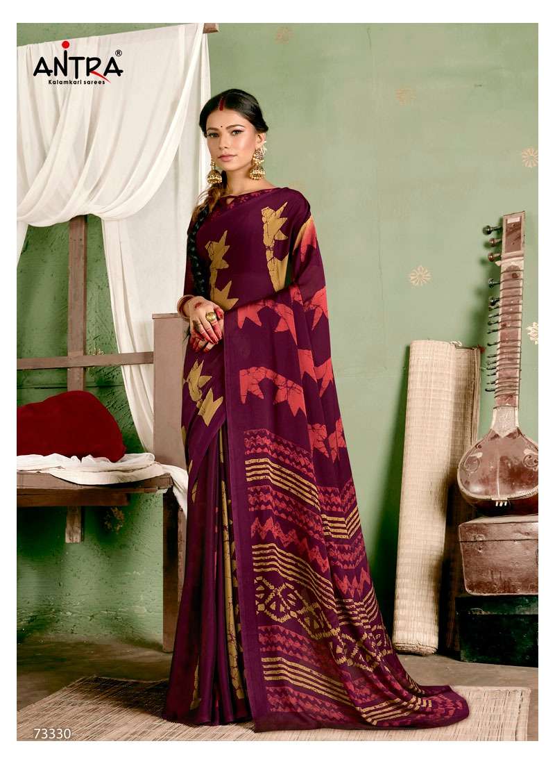 PANKHUDI VOL-25 BY ANTRA 73321TO 73330 SERIES INDIAN TRADITIONAL WEAR COLLECTION BEAUTIFUL STYLISH FANCY COLORFUL PARTY WEAR & OCCASIONAL WEAR BLACK RANGOLI SAREES AT WHOLESALE PRICE