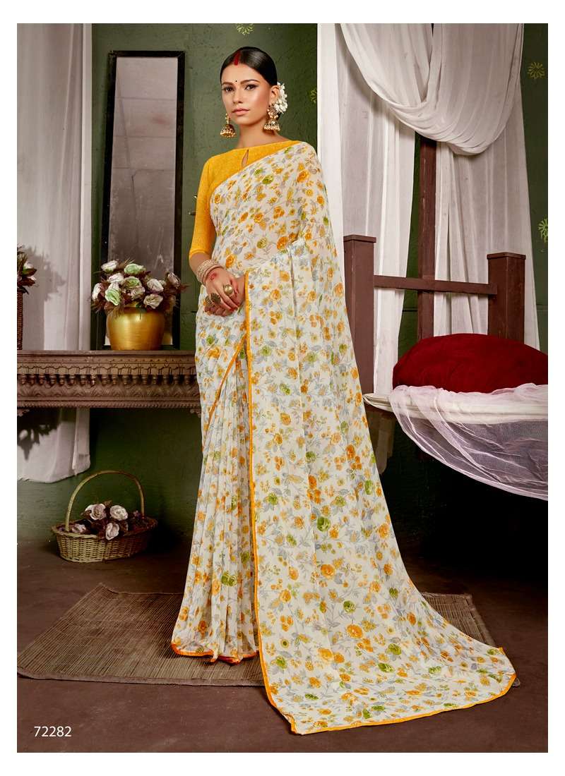 WHITE DIAMOND VOL-7 BY ANTRA 72281 TO 72290 SERIES INDIAN TRADITIONAL WEAR COLLECTION BEAUTIFUL STYLISH FANCY COLORFUL PARTY WEAR & OCCASIONAL WEAR WEIGHTLESS PRINT SAREES AT WHOLESALE PRICE