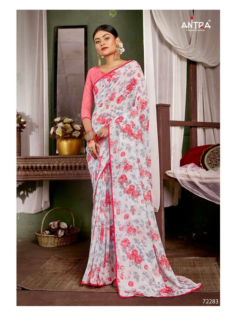 WHITE DIAMOND VOL-7 BY ANTRA 72281 TO 72290 SERIES INDIAN TRADITIONAL WEAR COLLECTION BEAUTIFUL STYLISH FANCY COLORFUL PARTY WEAR & OCCASIONAL WEAR WEIGHTLESS PRINT SAREES AT WHOLESALE PRICE