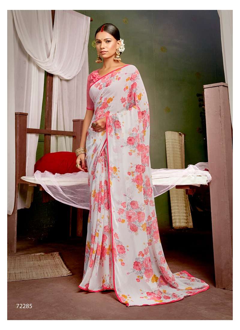 WHITE DIAMOND VOL-7 BY ANTRA 72281 TO 72290 SERIES INDIAN TRADITIONAL WEAR COLLECTION BEAUTIFUL STYLISH FANCY COLORFUL PARTY WEAR & OCCASIONAL WEAR WEIGHTLESS PRINT SAREES AT WHOLESALE PRICE
