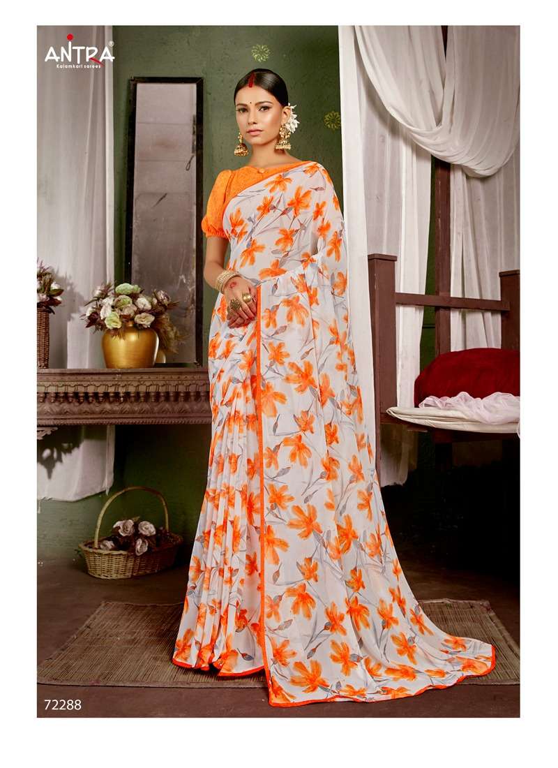 WHITE DIAMOND VOL-7 BY ANTRA 72281 TO 72290 SERIES INDIAN TRADITIONAL WEAR COLLECTION BEAUTIFUL STYLISH FANCY COLORFUL PARTY WEAR & OCCASIONAL WEAR WEIGHTLESS PRINT SAREES AT WHOLESALE PRICE