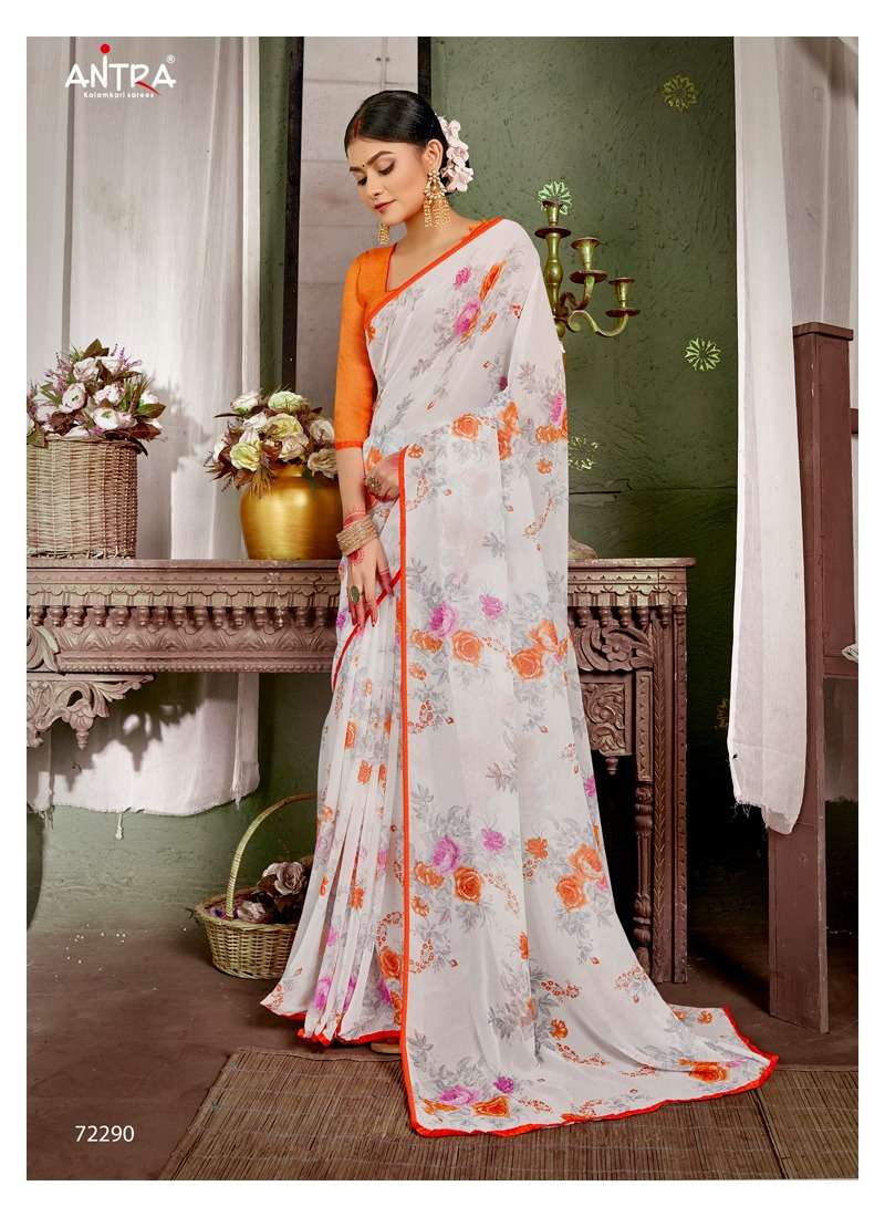 WHITE DIAMOND VOL-7 BY ANTRA 72281 TO 72290 SERIES INDIAN TRADITIONAL WEAR COLLECTION BEAUTIFUL STYLISH FANCY COLORFUL PARTY WEAR & OCCASIONAL WEAR WEIGHTLESS PRINT SAREES AT WHOLESALE PRICE