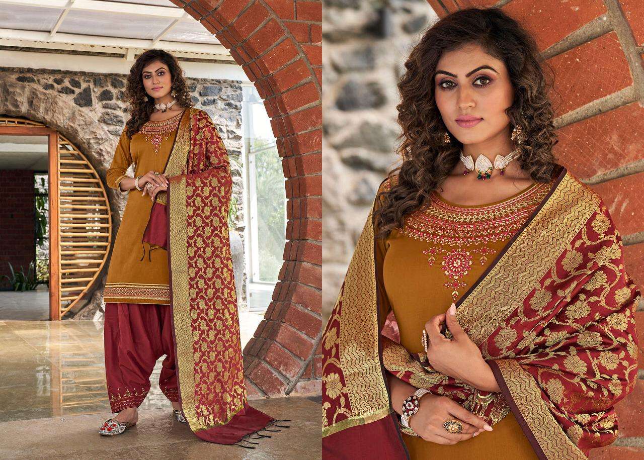 SILK BY PATIALA VOL-4 BY KESSI FABRICS 4001 TO 4008 SERIES BEAUTIFUL SUITS COLORFUL STYLISH FANCY CASUAL WEAR & ETHNIC WEAR JAM SILK WITH WORK DRESSES AT WHOLESALE PRICE