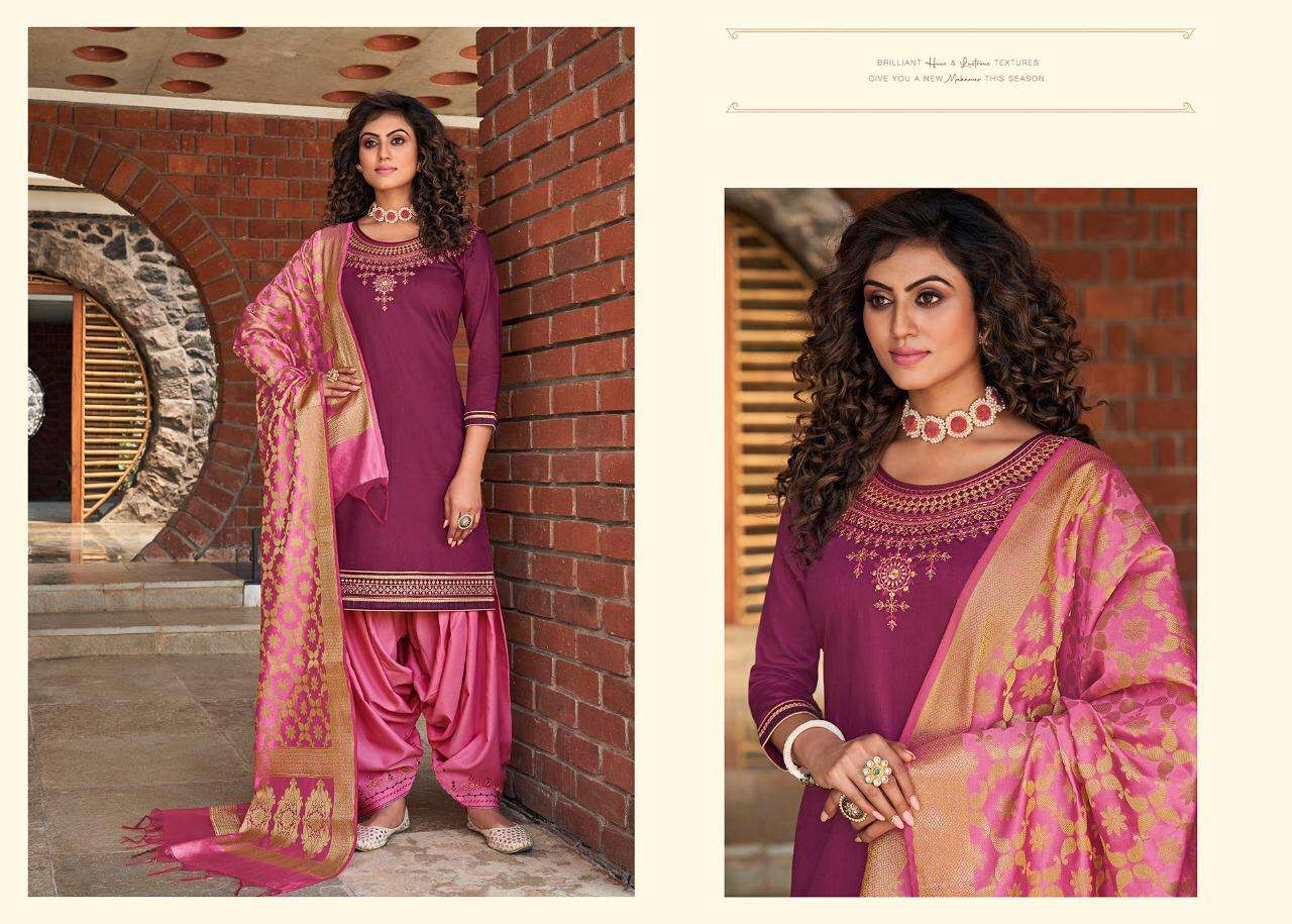 SILK BY PATIALA VOL-4 BY KESSI FABRICS 4001 TO 4008 SERIES BEAUTIFUL SUITS COLORFUL STYLISH FANCY CASUAL WEAR & ETHNIC WEAR JAM SILK WITH WORK DRESSES AT WHOLESALE PRICE
