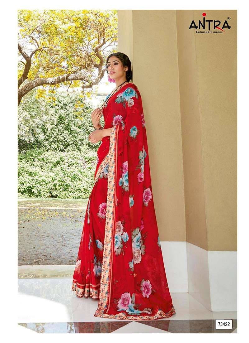 SUPER SHINE BY ANTRA 73421 TO 73430 SERIES INDIAN TRADITIONAL WEAR COLLECTION BEAUTIFUL STYLISH FANCY COLORFUL PARTY WEAR & OCCASIONAL WEAR WEIGHTLESS SAREES AT WHOLESALE PRICE