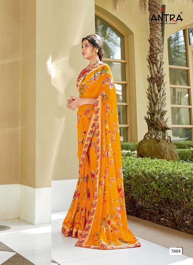 SUPER SHINE BY ANTRA 73421 TO 73430 SERIES INDIAN TRADITIONAL WEAR COLLECTION BEAUTIFUL STYLISH FANCY COLORFUL PARTY WEAR & OCCASIONAL WEAR WEIGHTLESS SAREES AT WHOLESALE PRICE