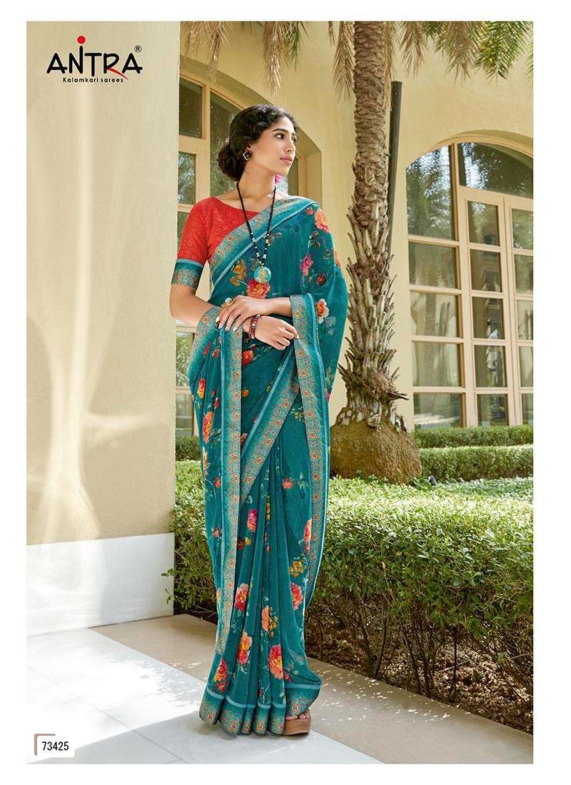 SUPER SHINE BY ANTRA 73421 TO 73430 SERIES INDIAN TRADITIONAL WEAR COLLECTION BEAUTIFUL STYLISH FANCY COLORFUL PARTY WEAR & OCCASIONAL WEAR WEIGHTLESS SAREES AT WHOLESALE PRICE
