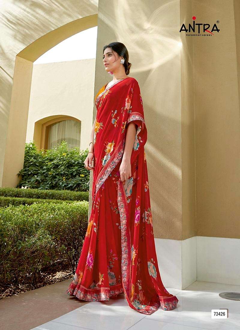 SUPER SHINE BY ANTRA 73421 TO 73430 SERIES INDIAN TRADITIONAL WEAR COLLECTION BEAUTIFUL STYLISH FANCY COLORFUL PARTY WEAR & OCCASIONAL WEAR WEIGHTLESS SAREES AT WHOLESALE PRICE