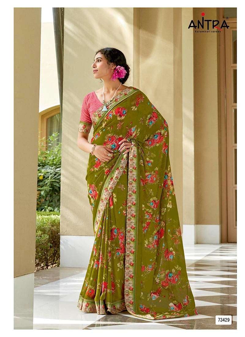 SUPER SHINE BY ANTRA 73421 TO 73430 SERIES INDIAN TRADITIONAL WEAR COLLECTION BEAUTIFUL STYLISH FANCY COLORFUL PARTY WEAR & OCCASIONAL WEAR WEIGHTLESS SAREES AT WHOLESALE PRICE