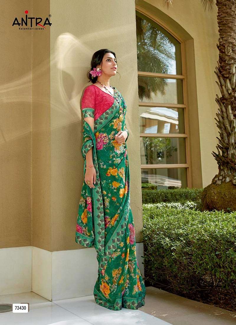 SUPER SHINE BY ANTRA 73421 TO 73430 SERIES INDIAN TRADITIONAL WEAR COLLECTION BEAUTIFUL STYLISH FANCY COLORFUL PARTY WEAR & OCCASIONAL WEAR WEIGHTLESS SAREES AT WHOLESALE PRICE