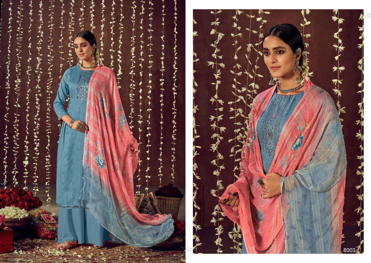 RUKSAR BY SIYONI 8001 TO 8008 SERIES BEAUTIFUL SUITS COLORFUL STYLISH FANCY CASUAL WEAR & ETHNIC WEAR PURE HEAVY JAM COTTON PRINT WITH EMBROIDERY WORK DRESSES AT WHOLESALE PRICE