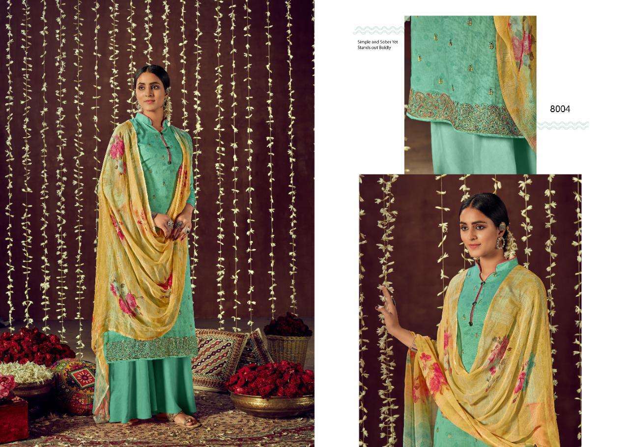 RUKSAR BY SIYONI 8001 TO 8008 SERIES BEAUTIFUL SUITS COLORFUL STYLISH FANCY CASUAL WEAR & ETHNIC WEAR PURE HEAVY JAM COTTON PRINT WITH EMBROIDERY WORK DRESSES AT WHOLESALE PRICE
