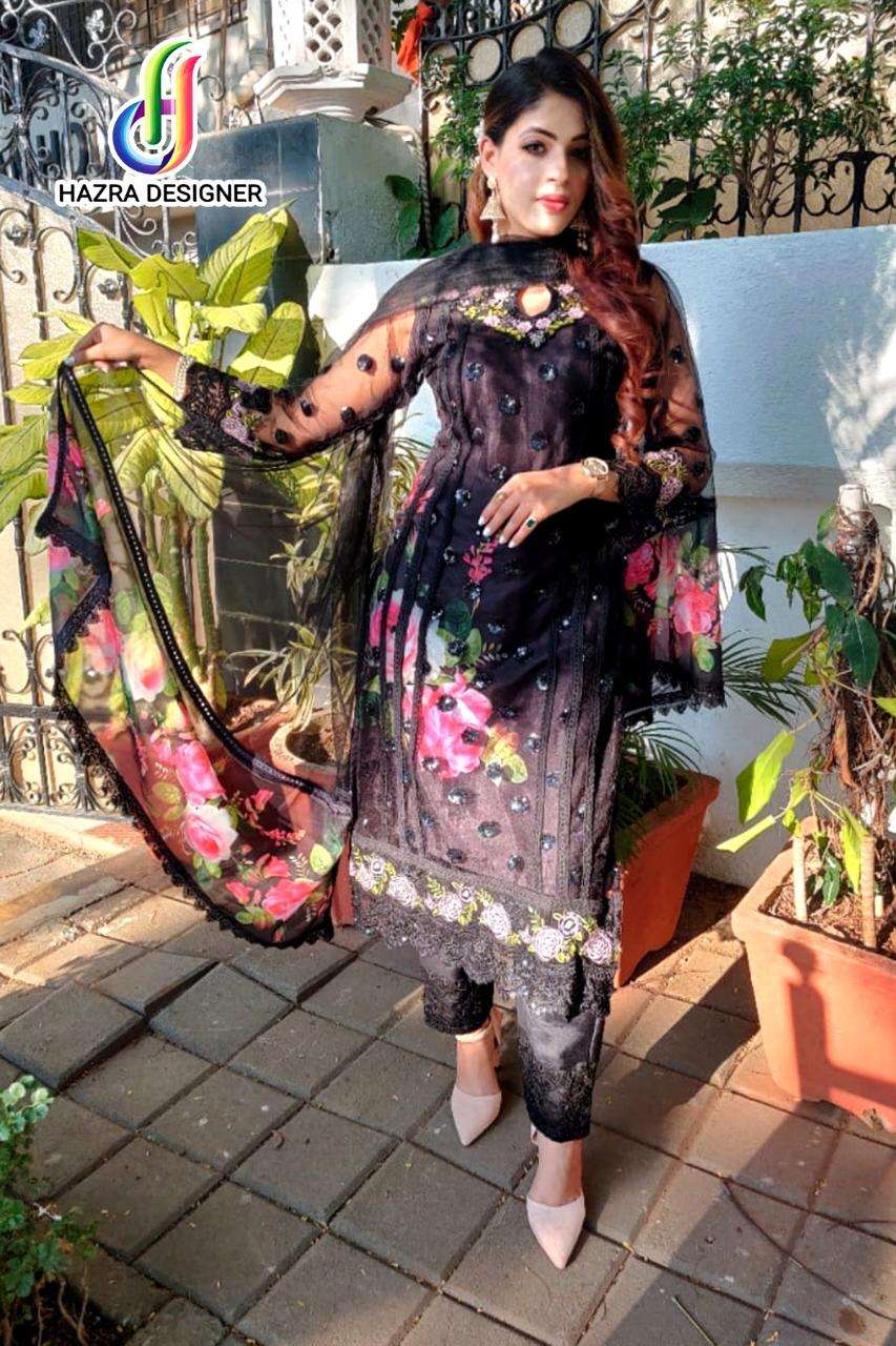 HAZRA HIT DESIGN 09 BY HAZRA DESIGNER PAKISTANI SUITS BEAUTIFUL FANCY COLORFUL STYLISH PARTY WEAR & OCCASIONAL WEAR HEAVY NET WITH EMBROIDERY DRESSES AT WHOLESALE PRICE