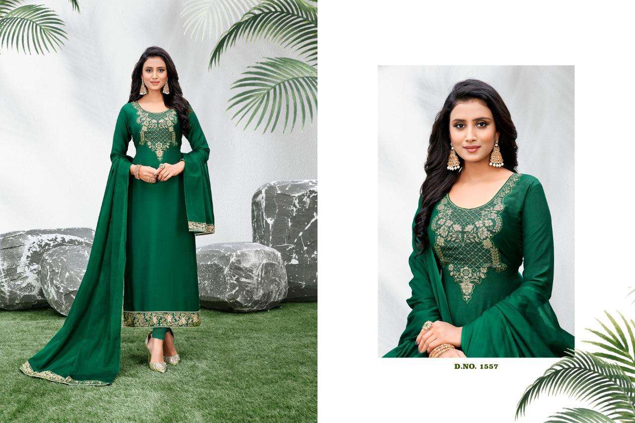 AASMA BY RANI TRENDZ 1556 TO 1563 SERIES DESIGNER SUITS BEAUTIFUL STYLISH FANCY COLORFUL PARTY WEAR & OCCASIONAL WEAR PURE COTTON DOLA JACQUARD DRESSES AT WHOLESALE PRICE