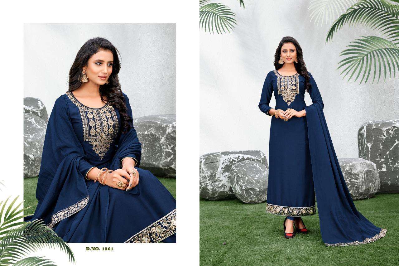 AASMA BY RANI TRENDZ 1556 TO 1563 SERIES DESIGNER SUITS BEAUTIFUL STYLISH FANCY COLORFUL PARTY WEAR & OCCASIONAL WEAR PURE COTTON DOLA JACQUARD DRESSES AT WHOLESALE PRICE