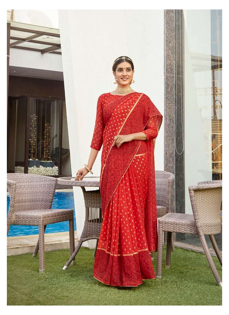 BUL BUL BY ANTRA 73701 TO 73710 SERIES INDIAN TRADITIONAL WEAR COLLECTION BEAUTIFUL STYLISH FANCY COLORFUL PARTY WEAR & OCCASIONAL WEAR GEORGETTE FOIL PRINT SAREES AT WHOLESALE PRICE