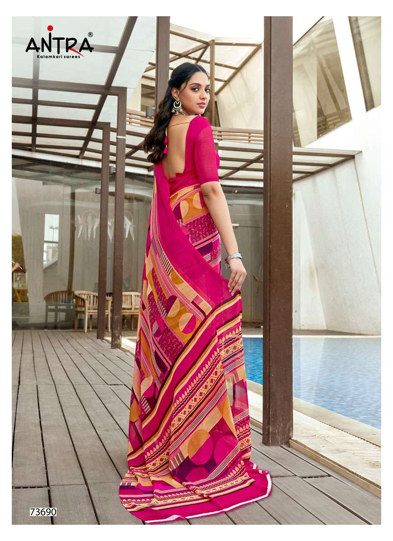 MATWALI VOL-2 BY ANTRA 73682 TO 73690 SERIES INDIAN TRADITIONAL WEAR COLLECTION BEAUTIFUL STYLISH FANCY COLORFUL PARTY WEAR & OCCASIONAL WEAR WEIGHTLESS SAREES AT WHOLESALE PRICE