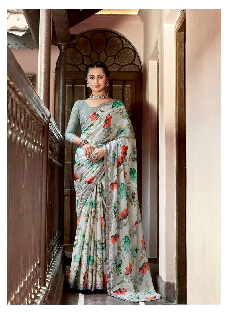 CRISPI BY ANTRA 73102 TO 73110 SERIES INDIAN TRADITIONAL WEAR COLLECTION BEAUTIFUL STYLISH FANCY COLORFUL PARTY WEAR & OCCASIONAL WEAR CHIFFON SAREES AT WHOLESALE PRICE