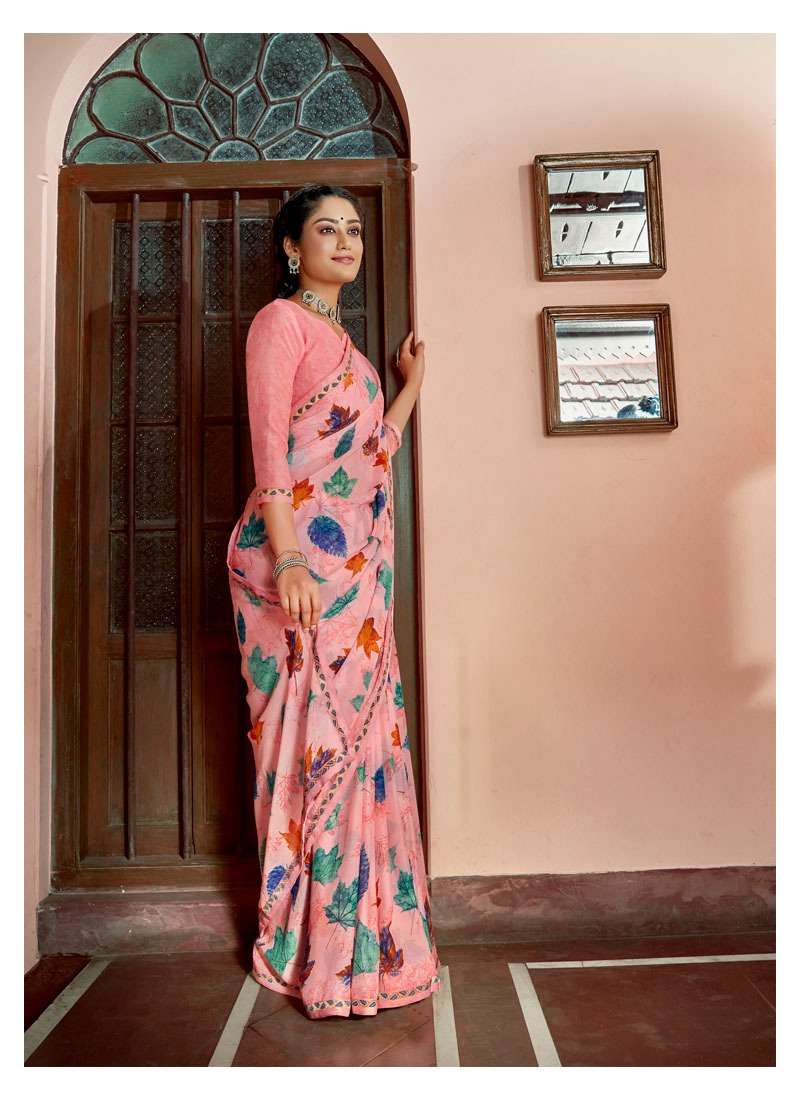CRISPI BY ANTRA 73102 TO 73110 SERIES INDIAN TRADITIONAL WEAR COLLECTION BEAUTIFUL STYLISH FANCY COLORFUL PARTY WEAR & OCCASIONAL WEAR CHIFFON SAREES AT WHOLESALE PRICE