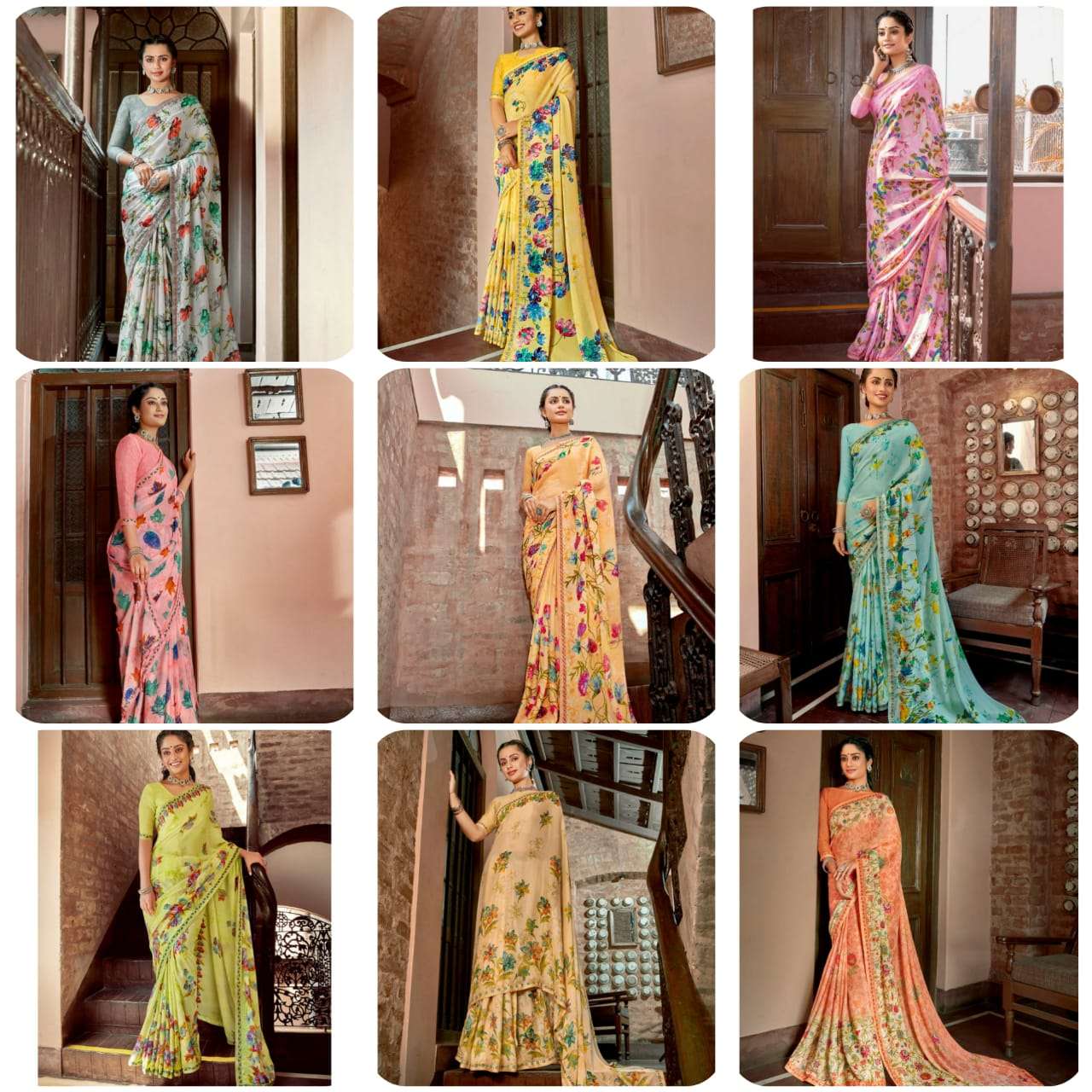 CRISPI BY ANTRA 73102 TO 73110 SERIES INDIAN TRADITIONAL WEAR COLLECTION BEAUTIFUL STYLISH FANCY COLORFUL PARTY WEAR & OCCASIONAL WEAR CHIFFON SAREES AT WHOLESALE PRICE