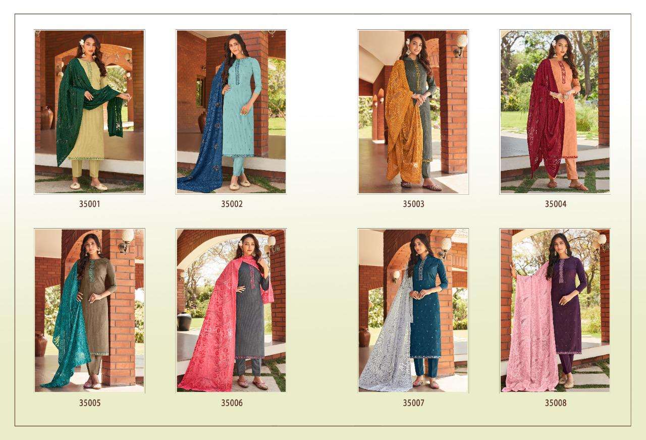 TANISHQ BY VISHNU IMPEX 35001 TO 35008 SERIES BEAUTIFUL SUITS COLORFUL STYLISH FANCY CASUAL WEAR & ETHNIC WEAR SPARKLE SILK LINING DRESSES AT WHOLESALE PRICE
