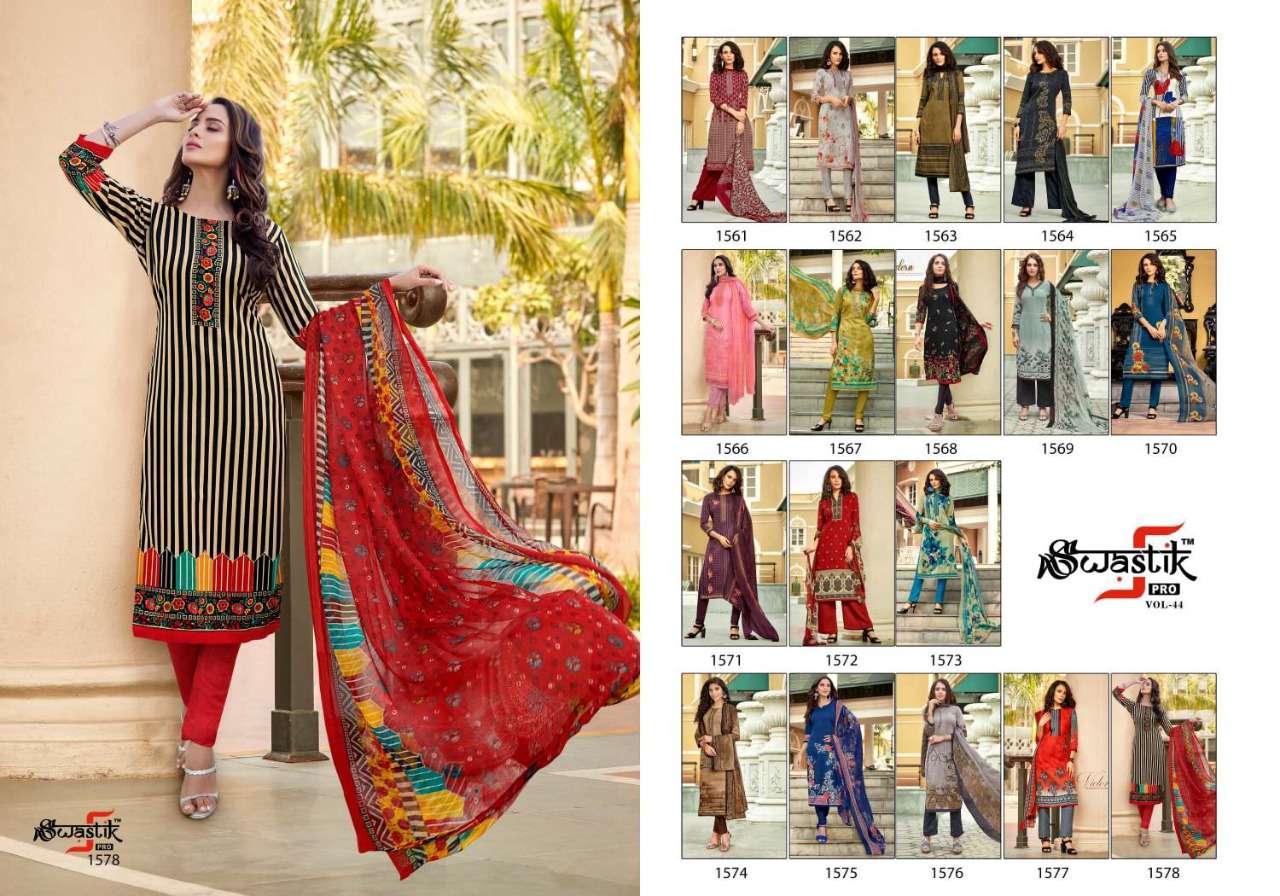 SWASTIK PRO VOL-44 BY ANMOL TEX 1561 TO 1578 SERIES BEAUTIFUL SUITS STYLISH FANCY COLORFUL PARTY WEAR & OCCASIONAL WEAR AMERICAN CREPE DRESSES AT WHOLESALE PRICE