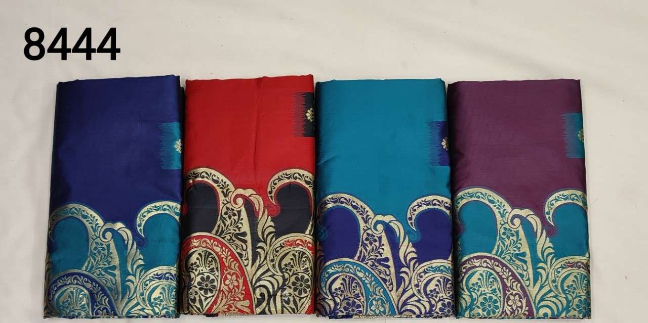 AADHYA-8444 BY SITKA 8444-A TO 8444-D SERIES INDIAN TRADITIONAL WEAR COLLECTION BEAUTIFUL STYLISH FANCY COLORFUL PARTY WEAR & OCCASIONAL WEAR HANDLOOM COTTON SILK SAREES AT WHOLESALE PRICE