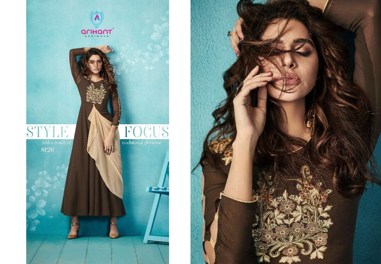 ARIHANT 8125 SERIES NX BY ARIHANT DESIGNER 8125 TO 8130 SERIES STYLISH FANCY COLORFUL BEAUTIFUL PARTY WEAR & ETHNIC WEAR COLLECTION FANCY GOWNS AT WHOLESALE PRICE
