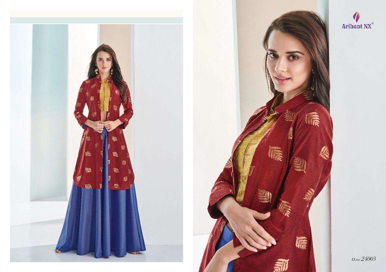 AAROOHI NX BY ARIHANT NX BRIDAL WEAR COLLECTION BEAUTIFUL STYLISH COLORFUL FANCY PARTY WEAR & OCCASIONAL WEAR SILK JACQUARD LEHENGAS AT WHOLESALE PRICE