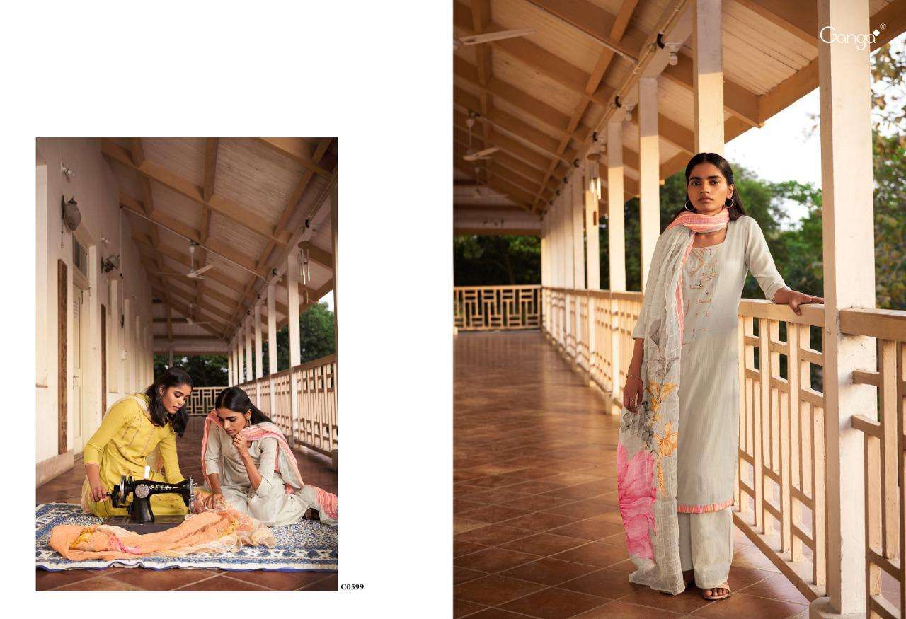AHIRI BY GANGA FASHION 595 TO 600 SERIES BEAUTIFUL SUITS STYLISH FANCY COLORFUL PARTY WEAR & OCCASIONAL WEAR FINEST COTTON WITH EMBROIDERY DRESSES AT WHOLESALE PRICE