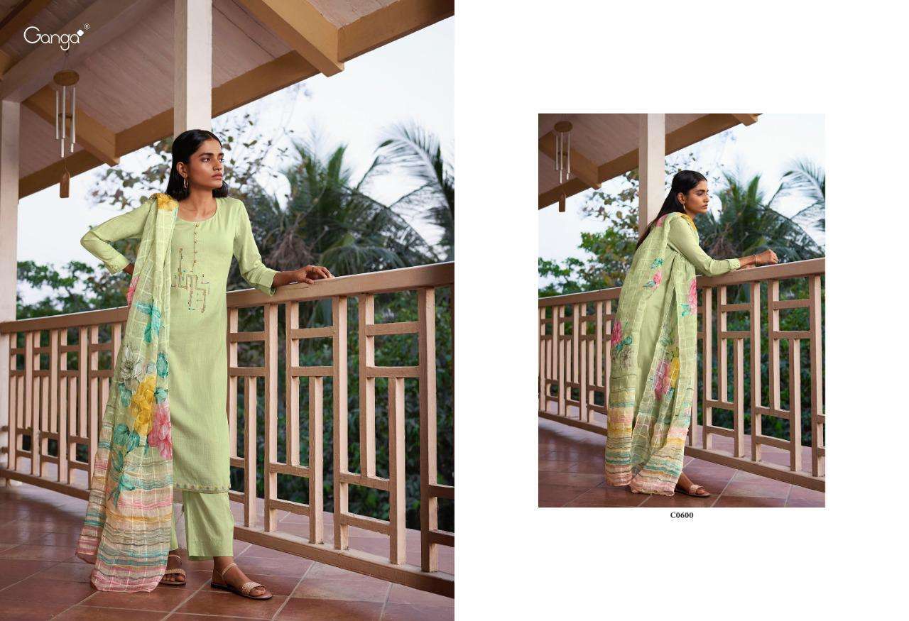 AHIRI BY GANGA FASHION 595 TO 600 SERIES BEAUTIFUL SUITS STYLISH FANCY COLORFUL PARTY WEAR & OCCASIONAL WEAR FINEST COTTON WITH EMBROIDERY DRESSES AT WHOLESALE PRICE