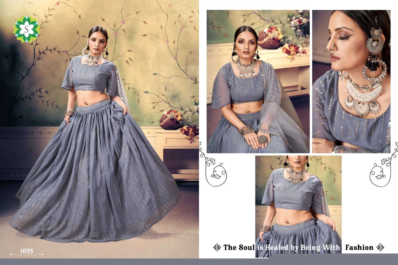 BINDIYA VOL-1 BY SHEE STAR 1053 TO 1057 SERIES BEAUTIFUL COLORFUL FANCY WEDDING COLLECTION OCCASIONAL WEAR & PARTY WEAR GEORGETTE LEHENGAS AT WHOLESALE PRICE