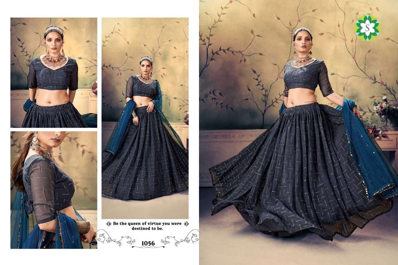 BINDIYA VOL-1 BY SHEE STAR 1053 TO 1057 SERIES BEAUTIFUL COLORFUL FANCY WEDDING COLLECTION OCCASIONAL WEAR & PARTY WEAR GEORGETTE LEHENGAS AT WHOLESALE PRICE