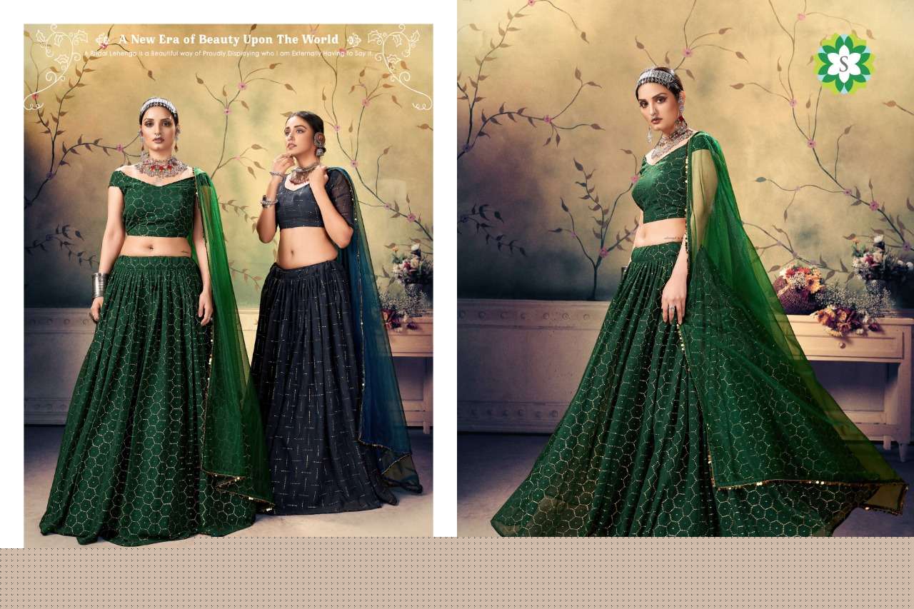 BINDIYA VOL-1 BY SHEE STAR 1053 TO 1057 SERIES BEAUTIFUL COLORFUL FANCY WEDDING COLLECTION OCCASIONAL WEAR & PARTY WEAR GEORGETTE LEHENGAS AT WHOLESALE PRICE