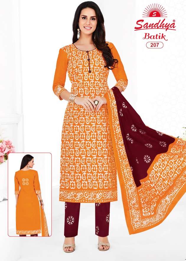 BATIK VOL-2 BY SANDHYA 201 TO 212 SERIES BEAUTIFUL SUITS STYLISH FANCY COLORFUL PARTY WEAR & OCCASIONAL WEAR PURE COTTON DRESSES AT WHOLESALE PRICE