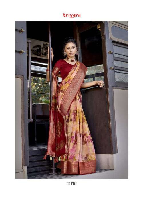 ROOP SUNDARI BY TRIVENI 11781 TO 11788 SERIES INDIAN TRADITIONAL WEAR COLLECTION BEAUTIFUL STYLISH FANCY COLORFUL PARTY WEAR & OCCASIONAL WEAR LINEN SAREES AT WHOLESALE PRICE