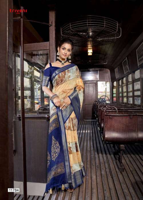 ROOP SUNDARI BY TRIVENI 11781 TO 11788 SERIES INDIAN TRADITIONAL WEAR COLLECTION BEAUTIFUL STYLISH FANCY COLORFUL PARTY WEAR & OCCASIONAL WEAR LINEN SAREES AT WHOLESALE PRICE