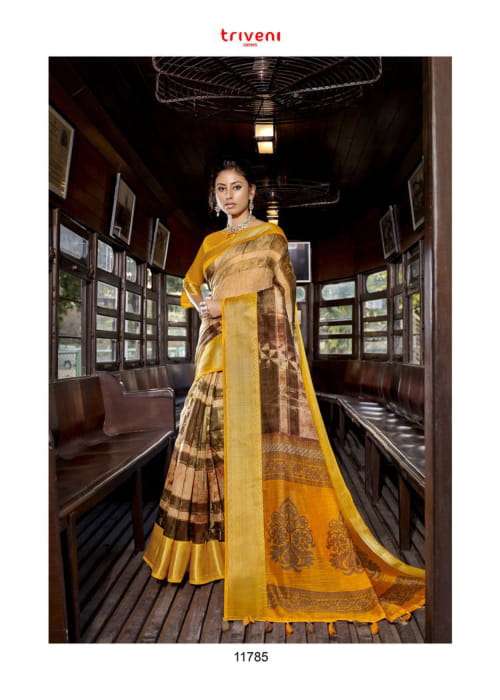 ROOP SUNDARI BY TRIVENI 11781 TO 11788 SERIES INDIAN TRADITIONAL WEAR COLLECTION BEAUTIFUL STYLISH FANCY COLORFUL PARTY WEAR & OCCASIONAL WEAR LINEN SAREES AT WHOLESALE PRICE