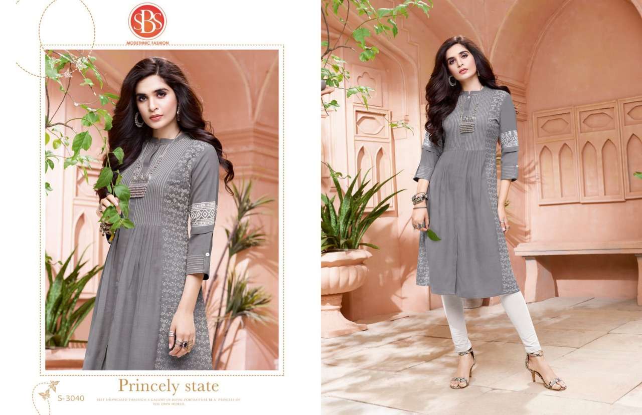DELIGHT BY SBS 3040 TO 3043 SERIES BEAUTIFUL STYLISH FANCY COLORFUL CASUAL WEAR & ETHNIC WEAR & READY TO WEAR COTTON KURTIS AT WHOLESALE PRICE